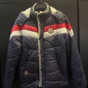 Moncler Navy and Red Quilted Jacket